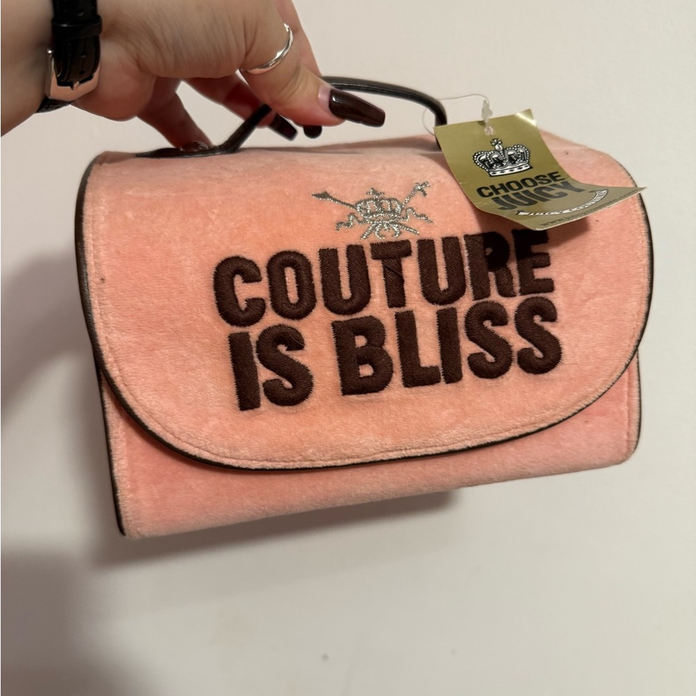 Juicy Couture Pink and Brown Cosmetic Bag